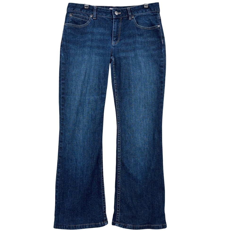 J.Jill Boot‎ Cut Jeans Womens 4 Cotton Lycra Stretch Dark Wash Blue
